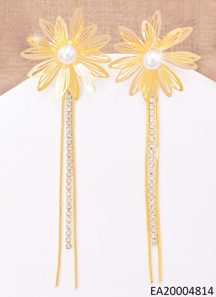 ARETES DOR FLOR CALADA /PERLA CENTRO/COLGANTES EE4374-355