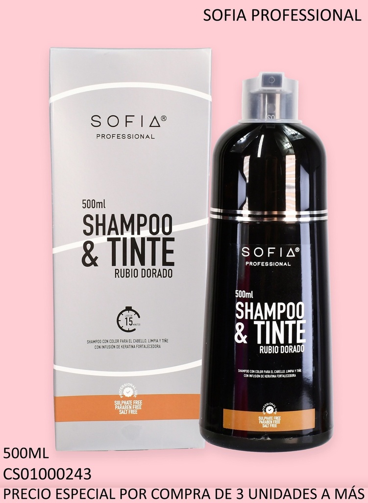 SHAMPOO & TINTE RUBIO DORADO SOFIA 500ML S132E