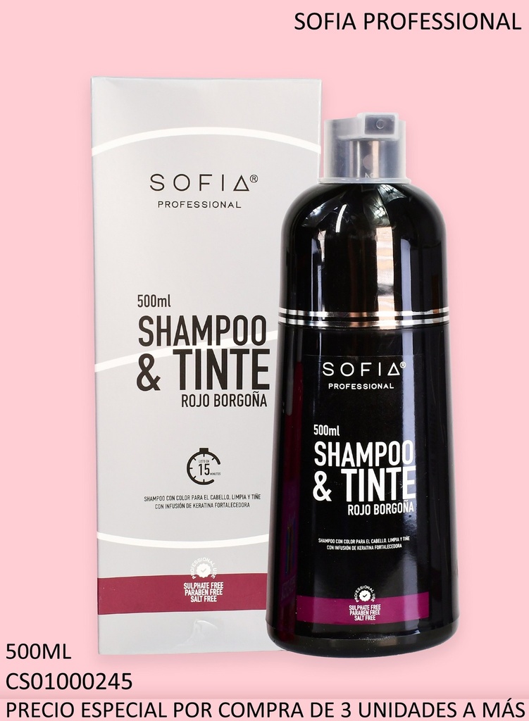 SHAMPOO & TINTE ROJO BORGOÑA SOFIA 500ML S132D