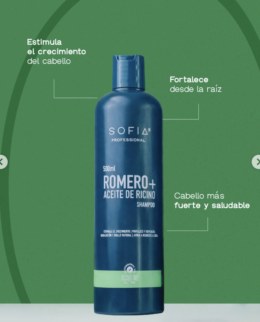 SHAMPOO ROMERO+RICINO 500ML SOFIA S107-M