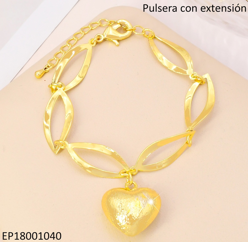 PULSERA ESLABONES OV.DIJE CORAZON INF.(ENCANTO MARINO) BE584-9