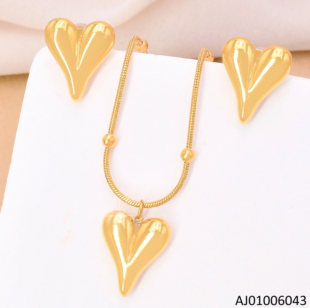 SET DORADO CORAZON INFLADO ALARGADO 0261-669