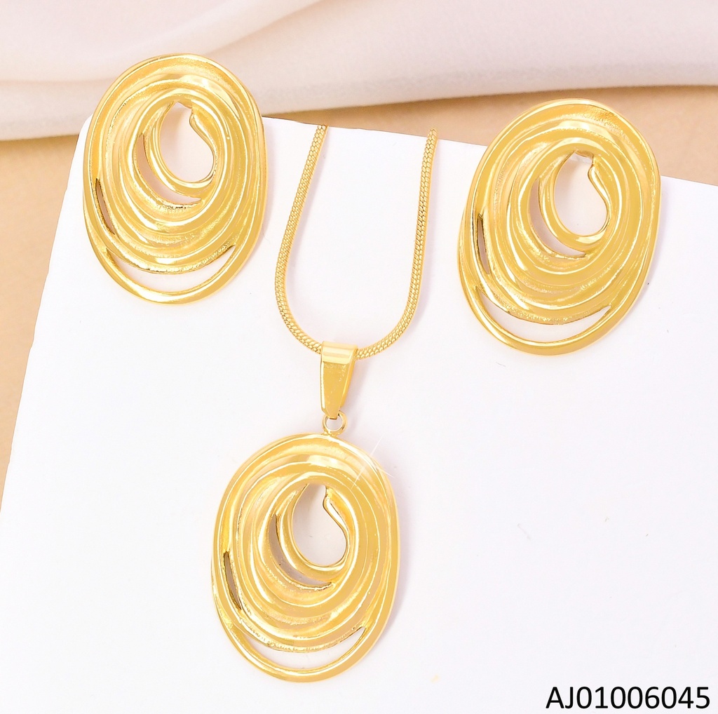 SET DORADO CROQUIS OVALOS /CADENA COLA DE RATON 0264-669