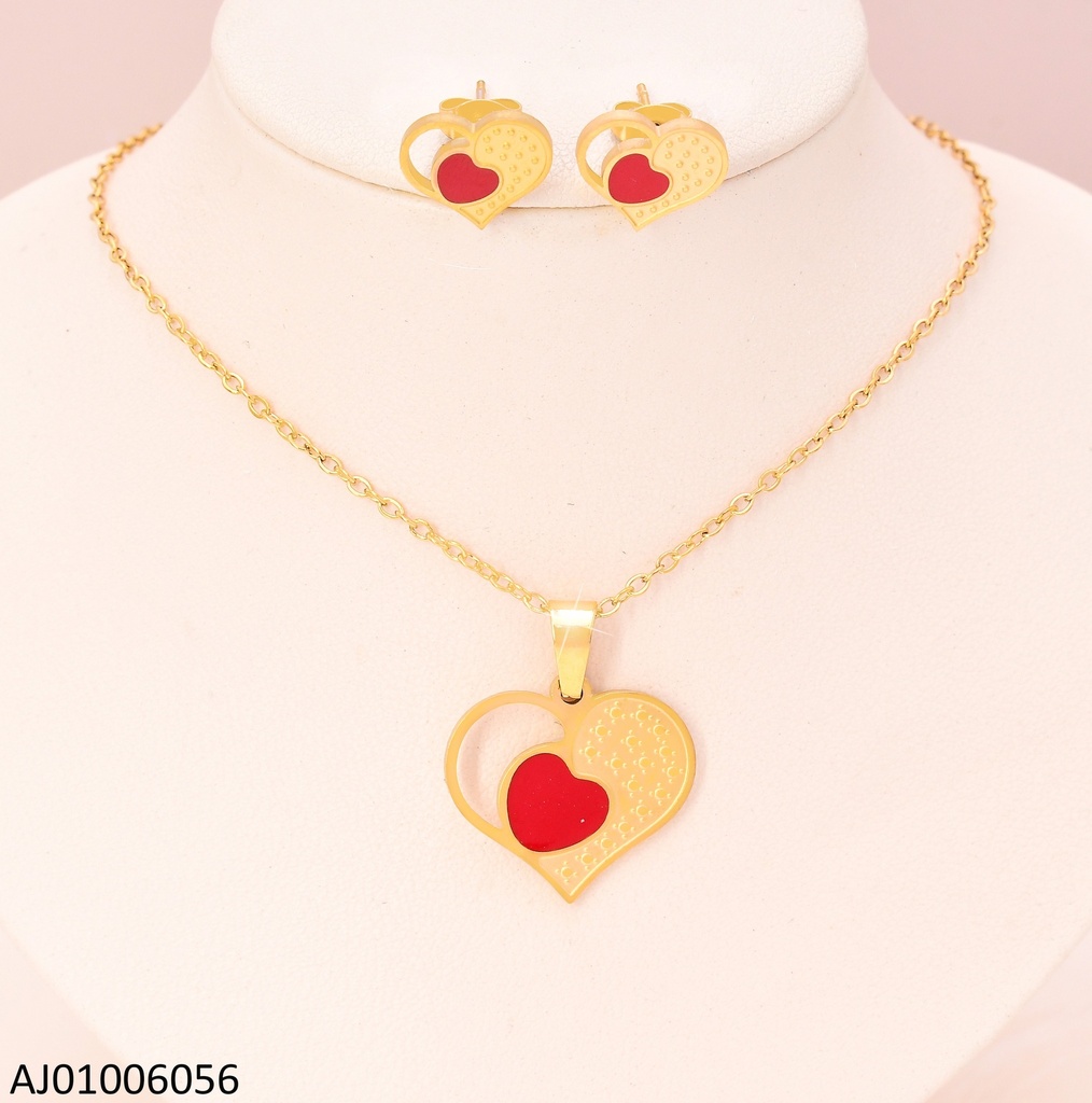 SET DORADO CORAZON / CORAZON ROJO CENTRO 0759-704