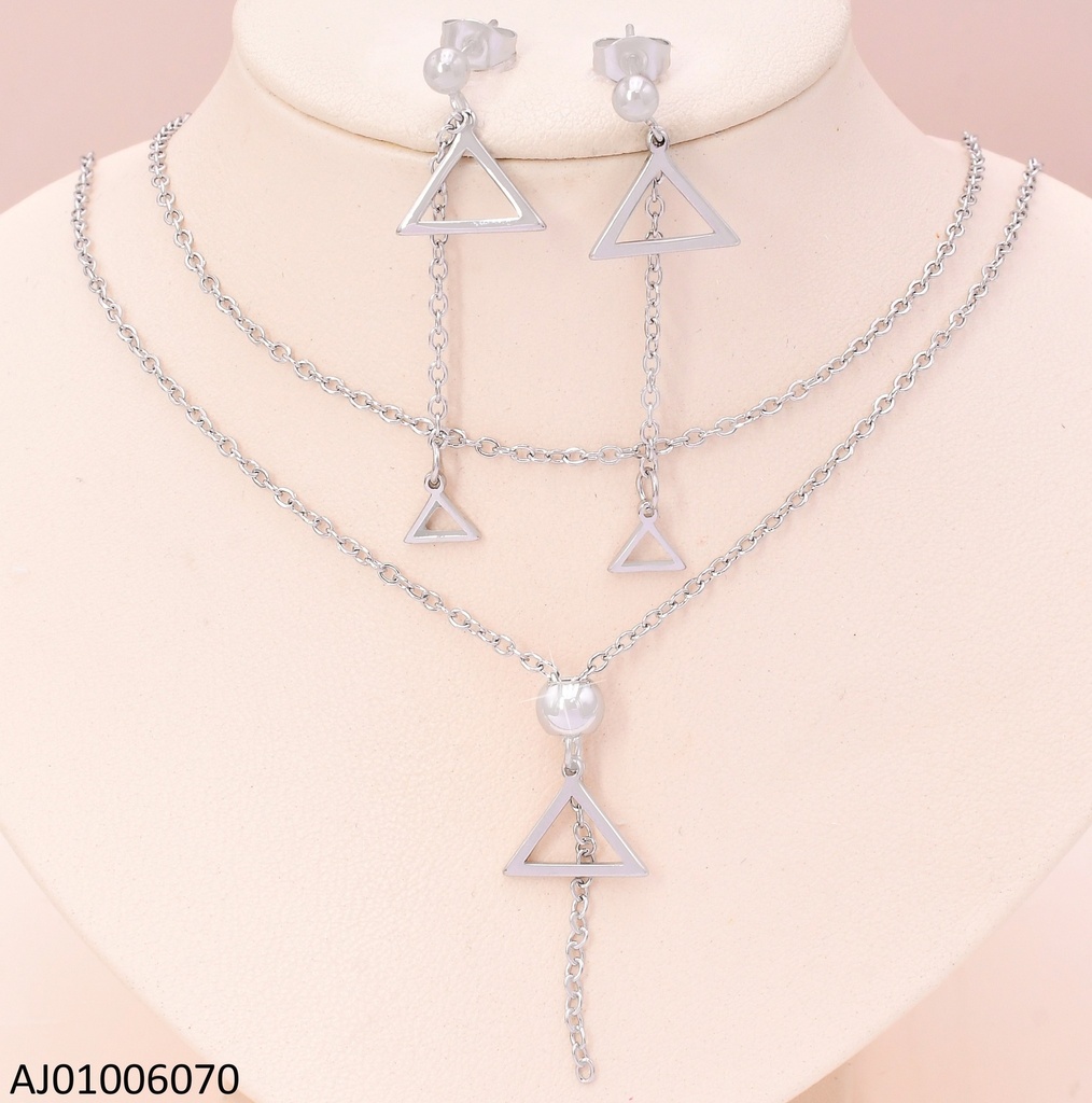 SET PLATEADO CROQUI TRIANGULO 7337-704