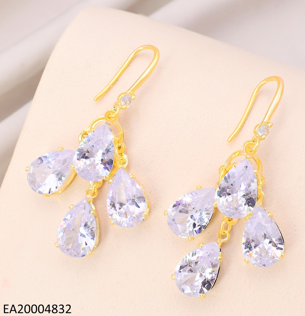 ARETES DOR. ZIRC EN FORMA DE GOTA CRISTAL EE4346-355
