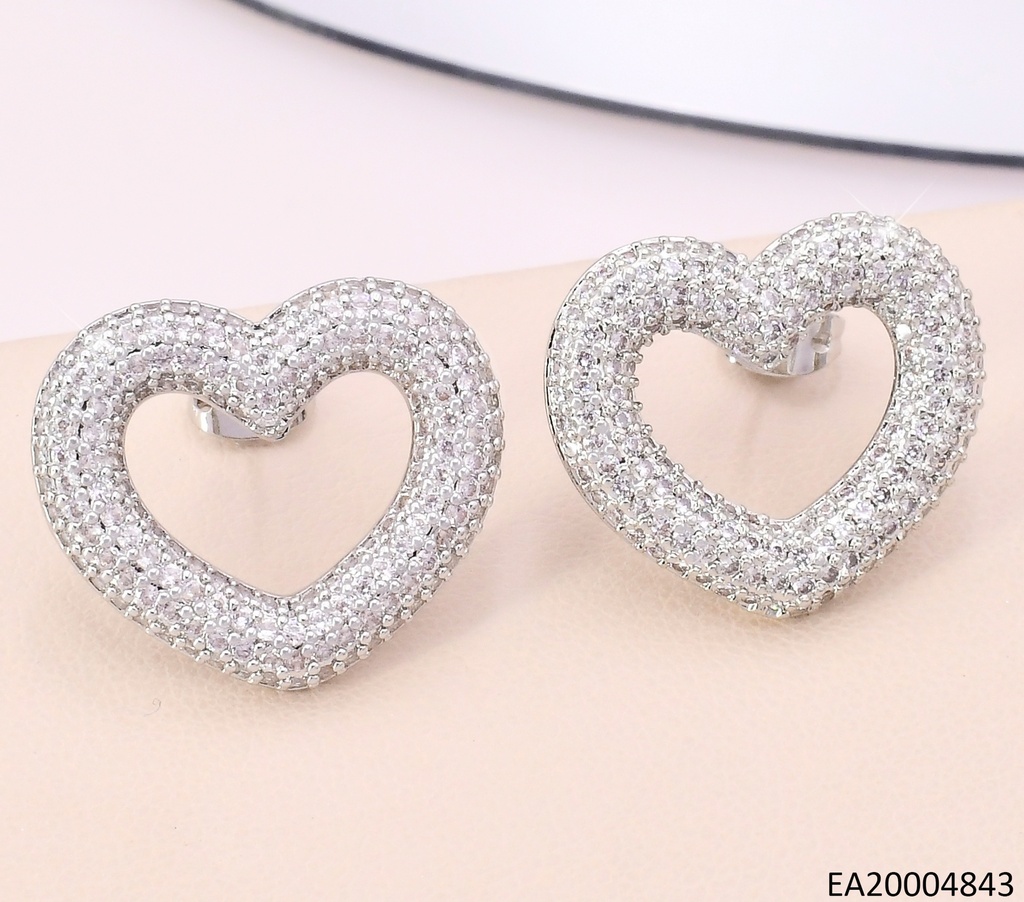 ARETES PLAT CROQUI CORAZON ZIRC. EE5054-268