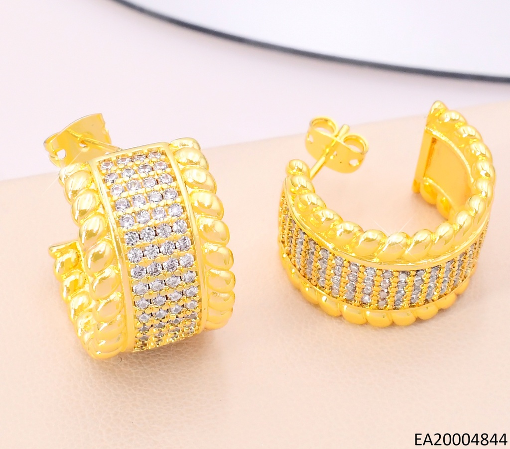 ARETES DOR "C" GRUESA ZIRC. EE5014-268