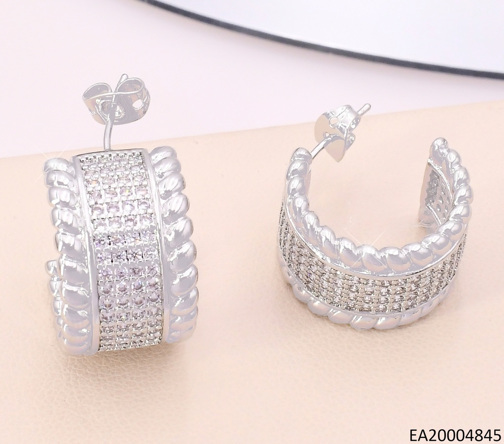 ARETES PLAT "C" GRUESA ZIRC. EE5015-268