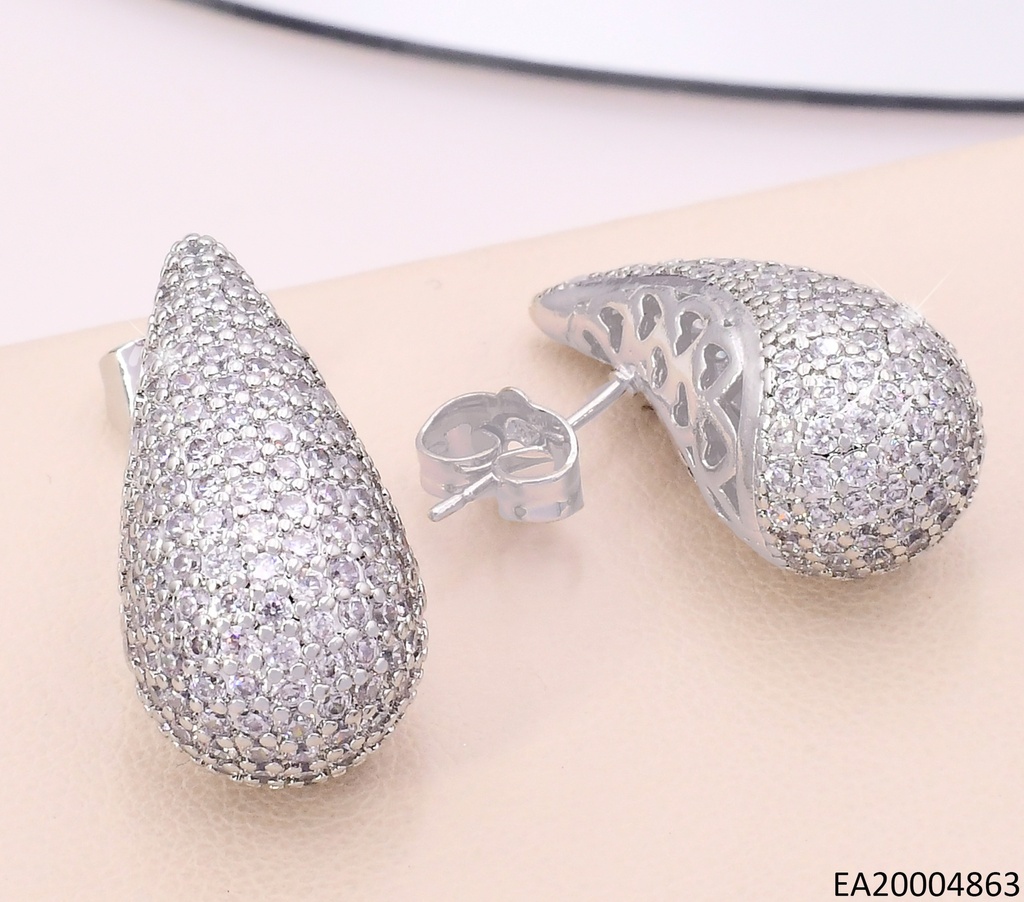 ARETES PLAT GOTA ZIRC / POSTERIOR CALADA CORAZONES EE5036-268