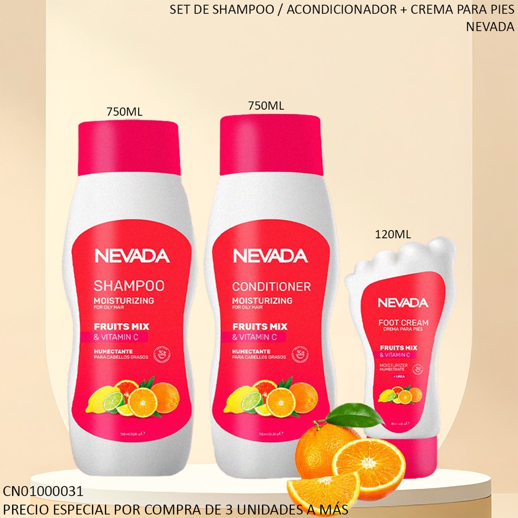 SET CAPILAR NEVADA 750ML/120ML/750ML FRUITS MIX