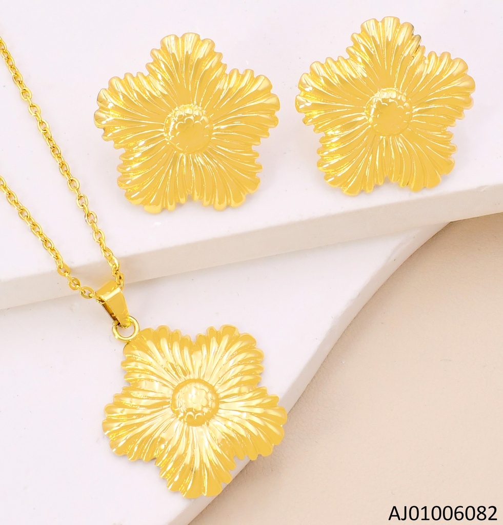 SET FLOR GRAB.5 PETALOS A RAYAS 10612-312