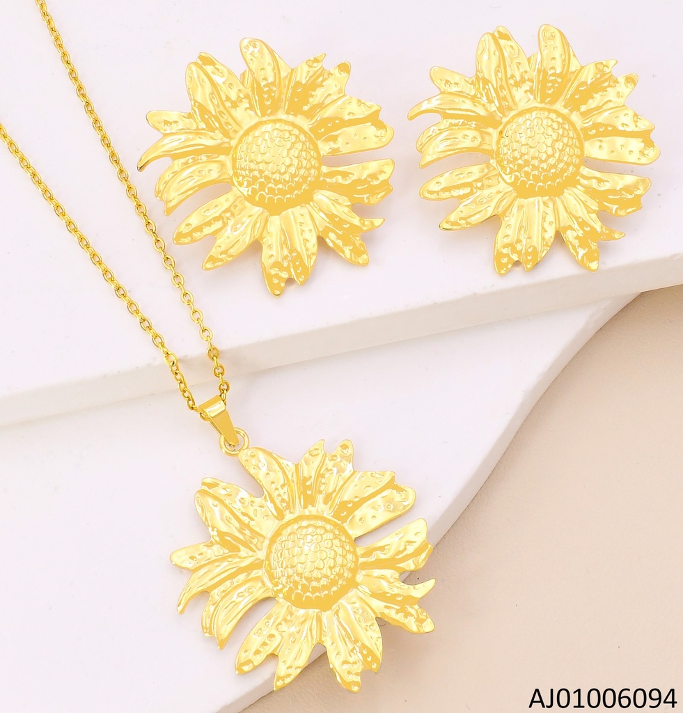 SET DORADO FLOR PETALOS IRREG. PUNTEADOS 0620-312