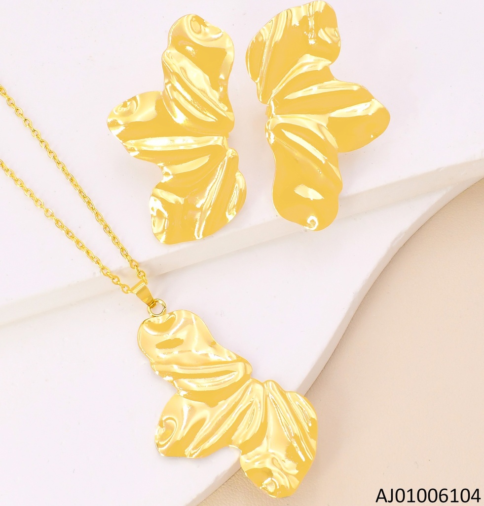 SET DORADO MEDIA FLOR 0619-312