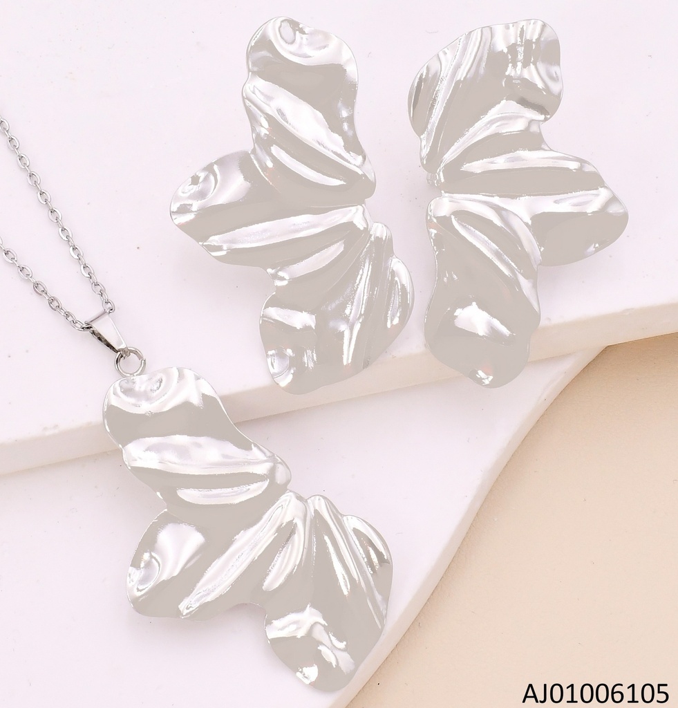 SET PLATEADO MEDIA FLOR 7374-312