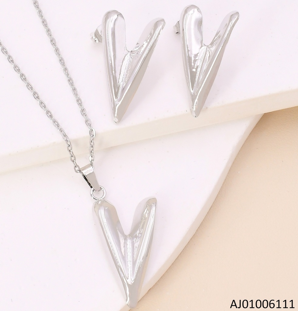 SET PLAT CORAZON ALARGADO 7383-312