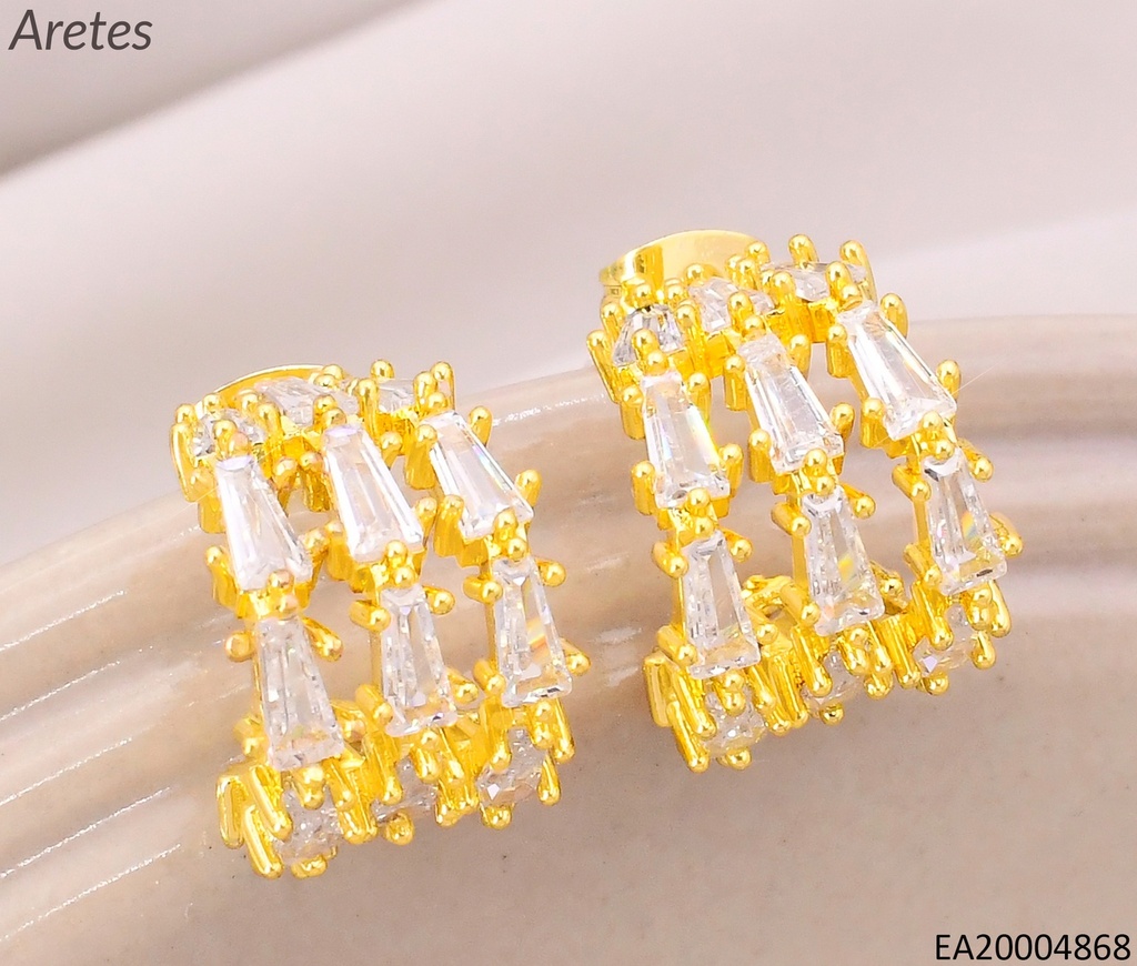 ARETES DOR "C" ZIRC. RECTANGULARES EE5001-268