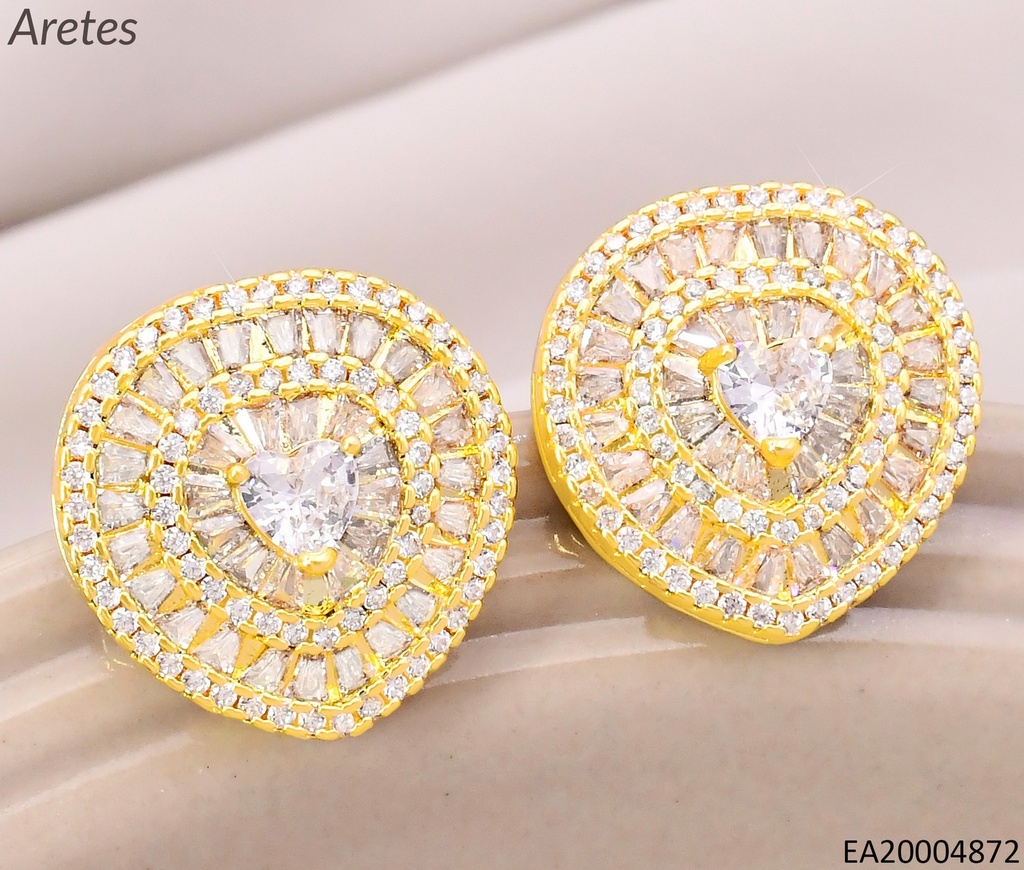 ARETES DOR CIRCULO ZIRC. /ZIRC. CORAZON CRISTAL EE5049-268