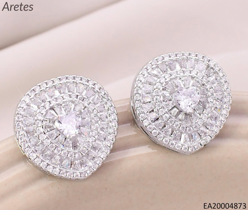 ARETES PLAT CIRCULO ZIRC. /ZIRC. CORAZON CRISTAL EE5050-268
