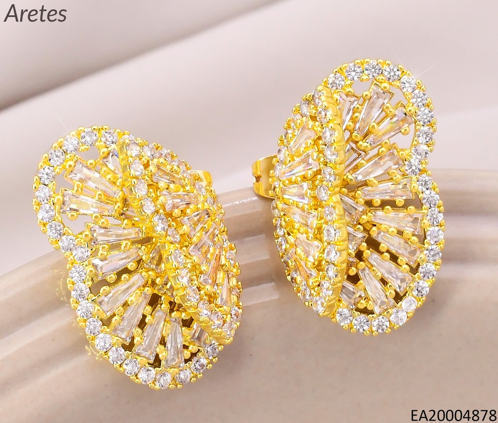 ARETES DOR MARIPOSA VISTA LATERAL ZIRC. EE5068-268