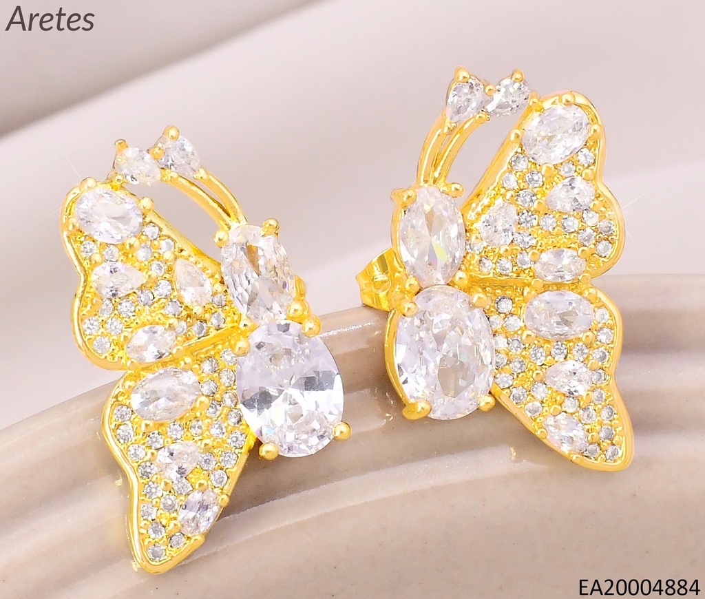 ARETES DOR MARIPOSA VISTA LATERAL ZIRC. EE5086-268