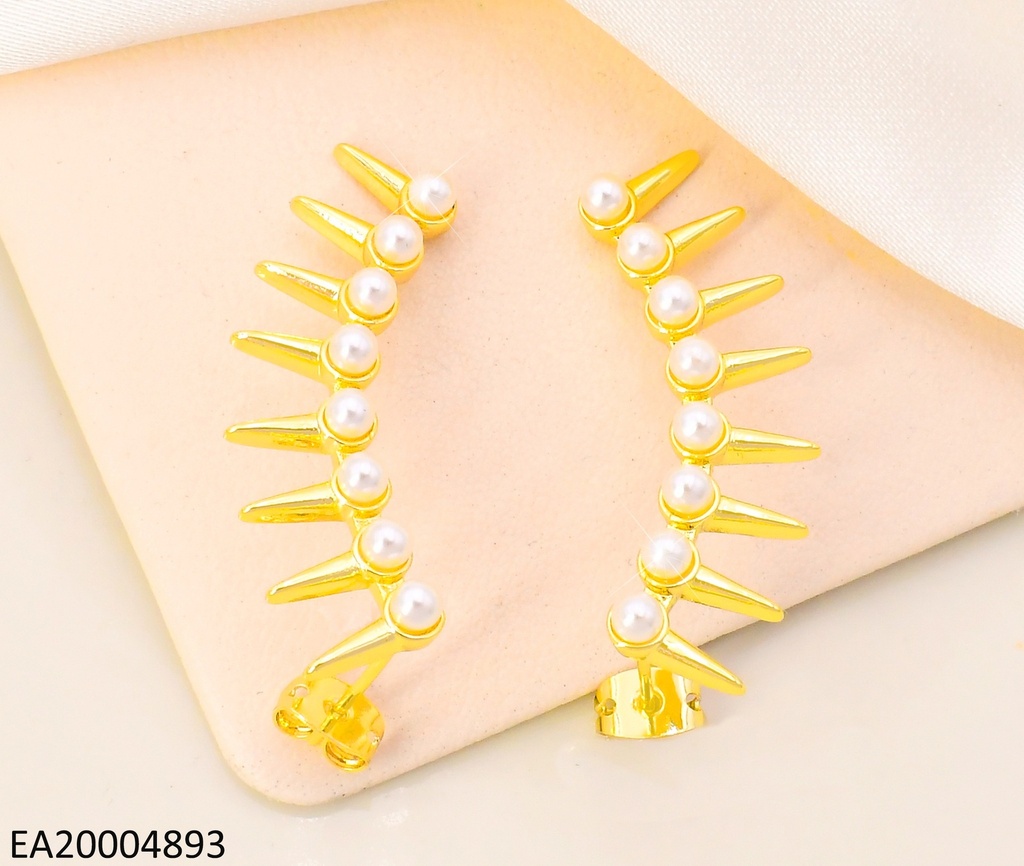 ARETES DOR LINEA CURVA C / PERLAS & PUNTAS EE5080-268
