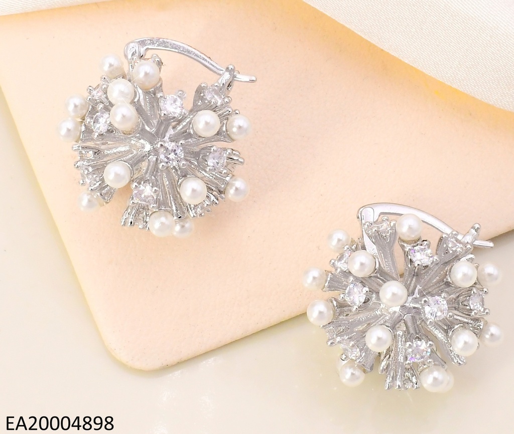 ARETES PLAT RACIMO PERLAS & ZIRC. EE5048-268