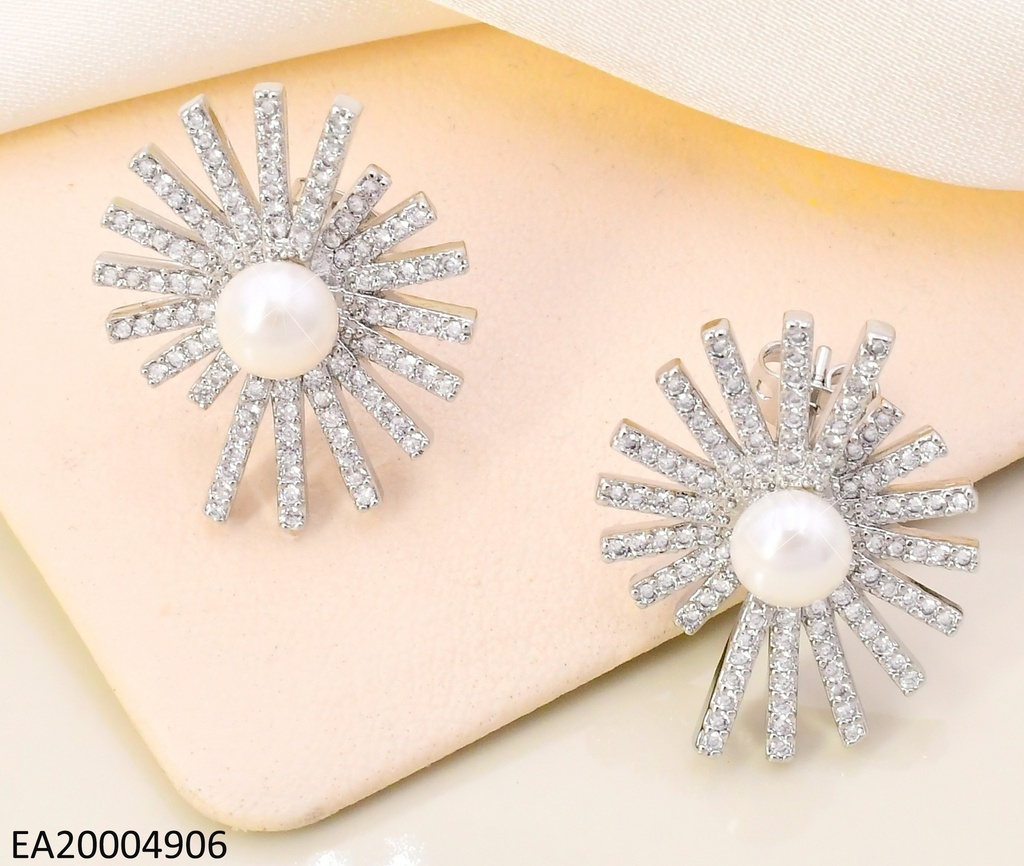 ARETES PLAT SOL PERLA CENTRO EE5046-268