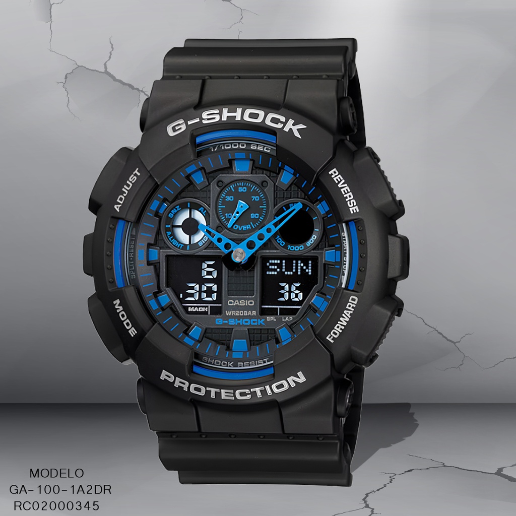 RELOJ CASIO G-SHOCK ANALOGO CAB GA-100-1A2DR SILICON NEGRO