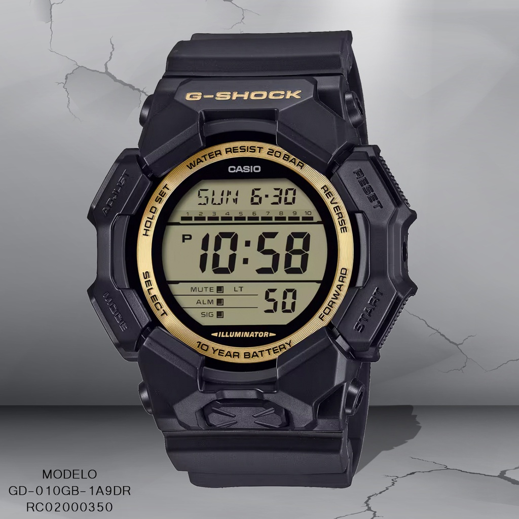 RELOJ CASIO G-SHOCK DIGITAL CAB GD-010GB-1A9DR SILICON NEGRO
