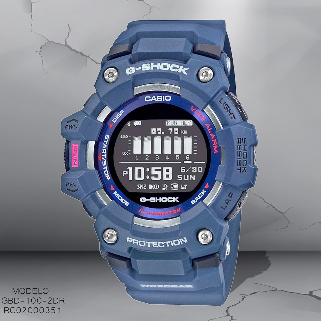 RELOJ CASIO G-SHOCK DIGITAL CAB GBD-100-2DR SILICON AZUL