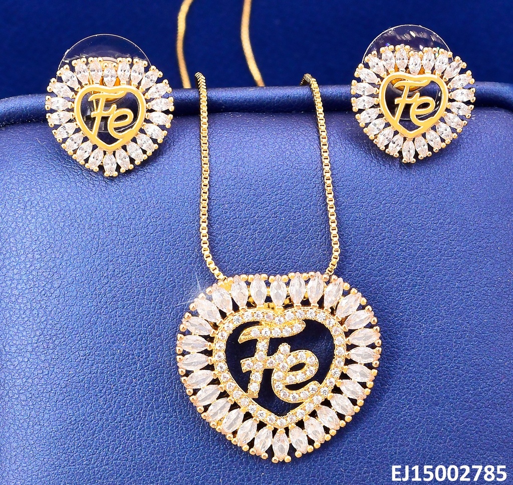 SET DORADO CROQUI CORAZON "FE" CENTRO SE1214-6