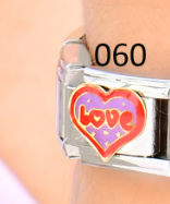 CHARM ITALIANO SILVER ACERO INOX. 9*10MM CORAZON "LOVE"