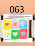 CHARM ITALIANO SILVER ACERO INOX. 9*10MM CORAZONES COL