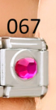 CHARM ITALIANO SILVER ACERO INOX. 9*10MM OV FUCSIA