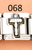 CHARM ITALIANO 18K ACERO INOX. 9*10MM CRUZ