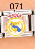 CHARM ITALIANO SILVER ACERO INOX. 9*10MM REAL MADRID