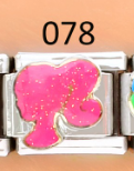 CHARM ITALIANO SILVER ACERO INOX. 9*10MM SILUETA BARBIE