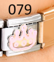 CHARM ITALIANO SILVER ACERO INOX. 9*10MM CORONA
