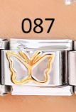 CHARM ITALIANO SILVER ACERO INOX. 9*10MM MARIPOSA