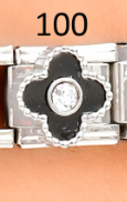 CHARM ITALIANO SILVER ACERO INOX. 9*10MM VAN CLEEF NEGRO