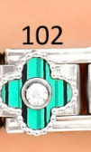CHARM ITALIANO SILVER ACERO INOX. 9*10MM VAN CLEEF VERDE