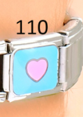 CHARM ITALIANO SILVER ACERO INOX. 9*10MM DOS CORAZONES