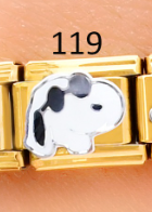 CHARM ITALIANO 18K ACERO INOX.9*10MM SNOOPY