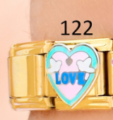 CHARM ITALIANO 18K ACERO INOX.9*10MM LOVE