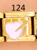 CHARM ITALIANO 18K ACERO INOX.9*10MM CORAZON FLECHADO