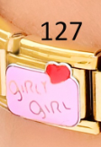 CHARM ITALIANO 18K ACERO INOX.9*10MM ROSA GIRL GIRL
