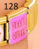 CHARM ITALIANO 18K ACERO INOX.9*10MM DRAMA QUEEN