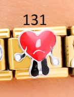 CHARM ITALIANO 18K ACERO INOX.9*10MM CORAZON C/PIES
