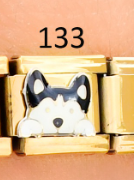 CHARM ITALIANO 18K ACERO INOX.9*10MM PERRITO